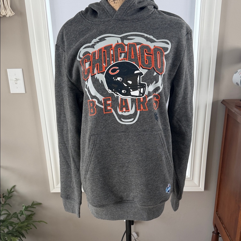 Chicago Bears Charcoal Hoodie Sweatshirt Pocket Unisex Small